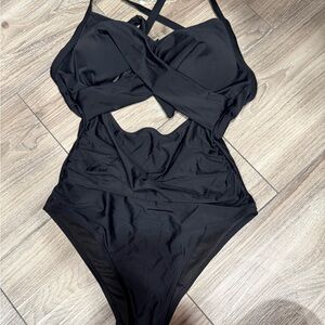 Elegant Black One-Piece Swimsuit